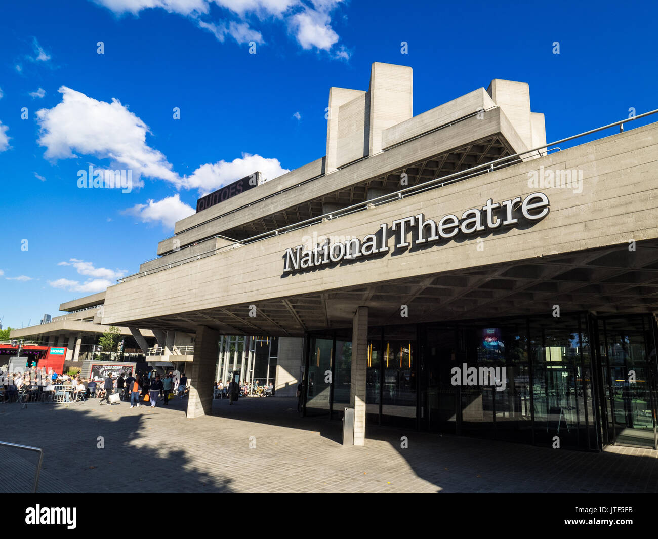 National Theatre Soutbank London - The National Theatre on London's Southbank on a sunny summer afternoon. Stock Photo