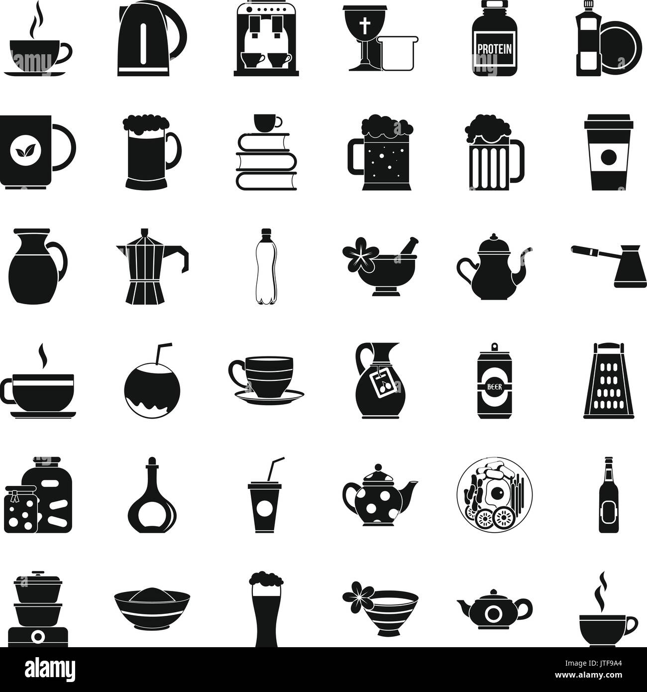 Dishes icons set, simple style Stock Vector Image & Art - Alamy