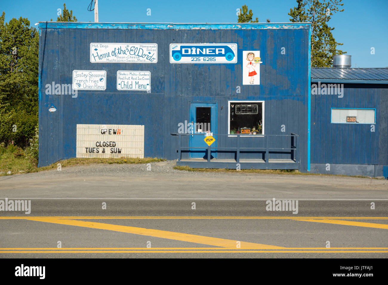 Blue Bus Diner, Restaurant, Town, Anchor Point, Kenai Peninsula, Alaska