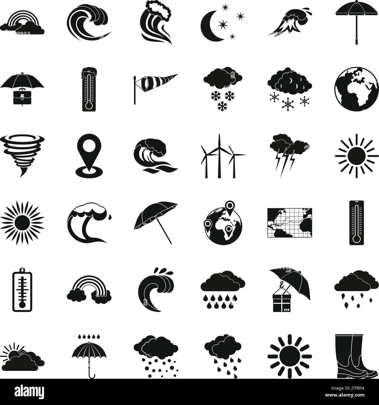 Good weather icons set, simple style Stock Vector