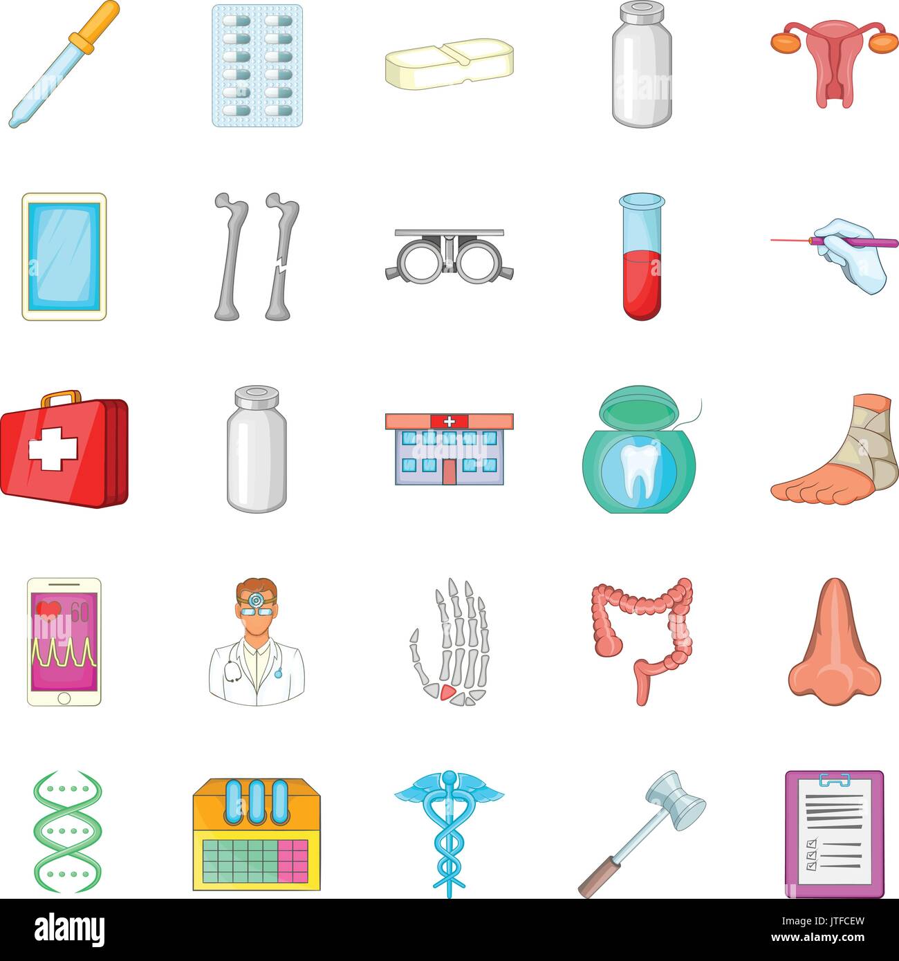 Hospital icons set, cartoon style Stock Vector Image & Art - Alamy
