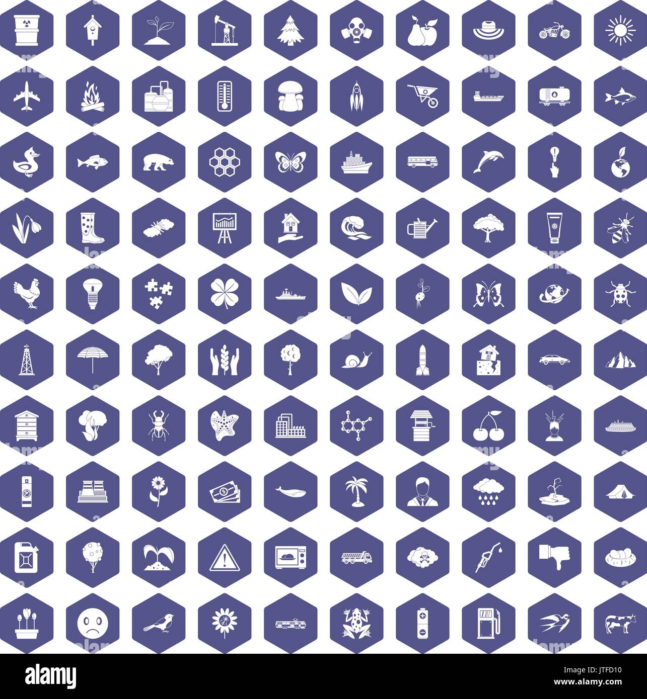 100 global warming icons hexagon purple Stock Vector Image & Art - Alamy