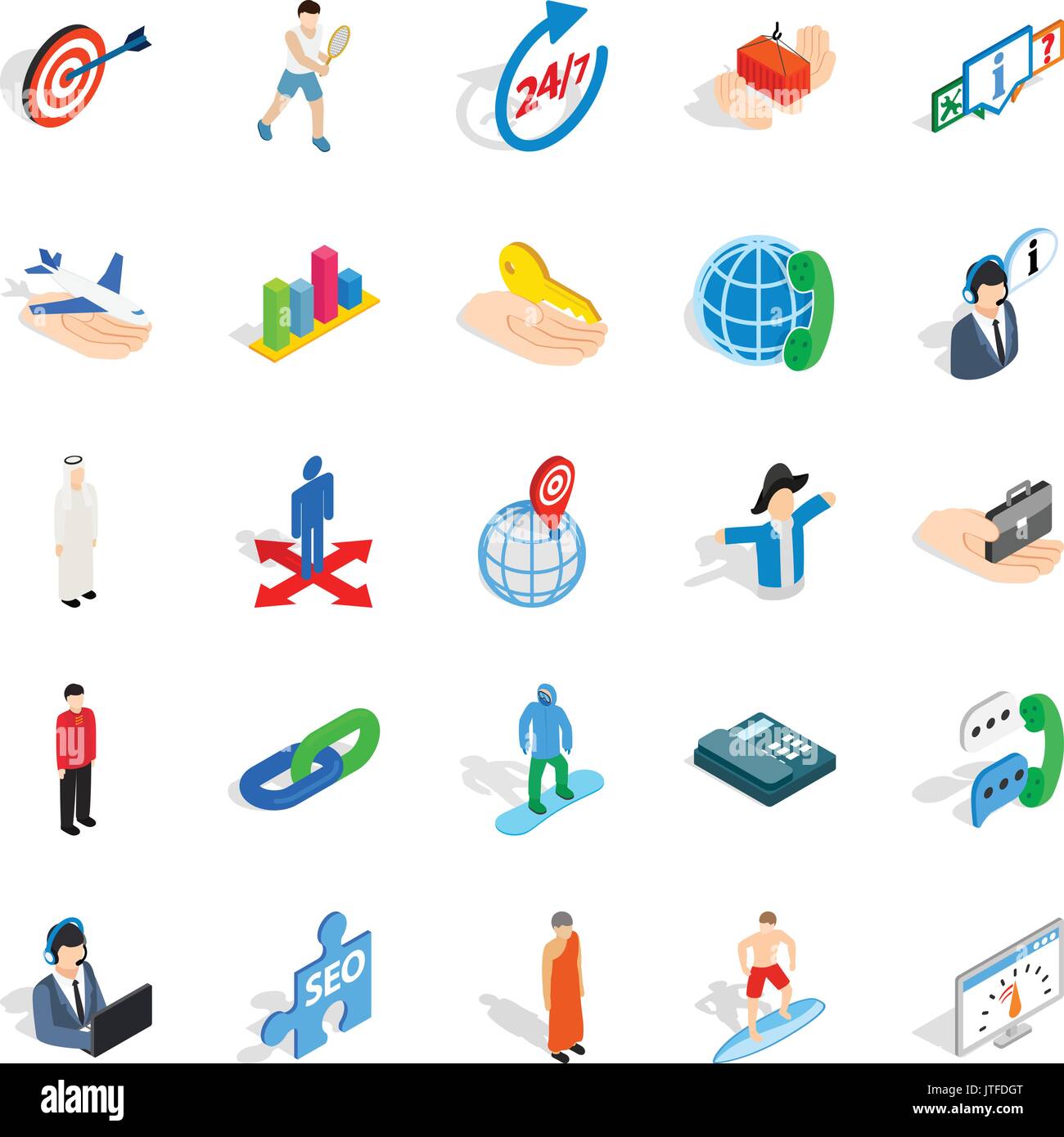 Human occupation icons set, isometric style Stock Vector Image & Art ...
