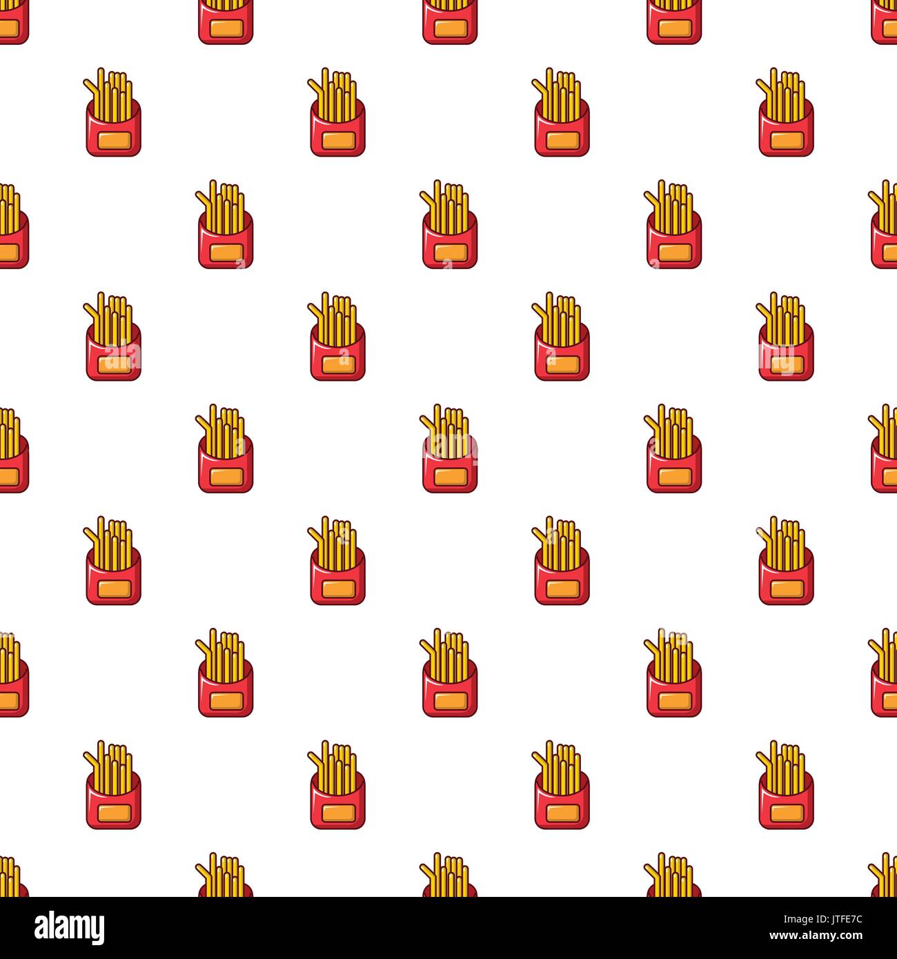 Fried potatoes pattern seamless Stock Vector