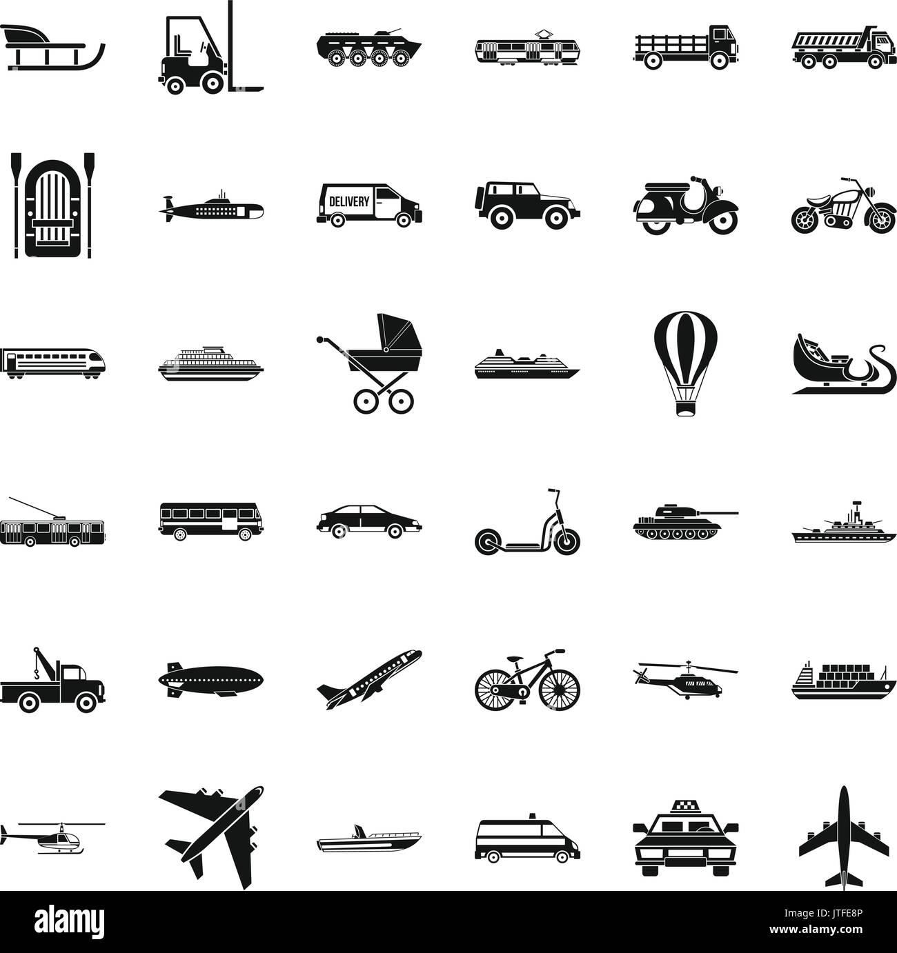 Transport with driver icons set, simple style Stock Vector Image & Art ...