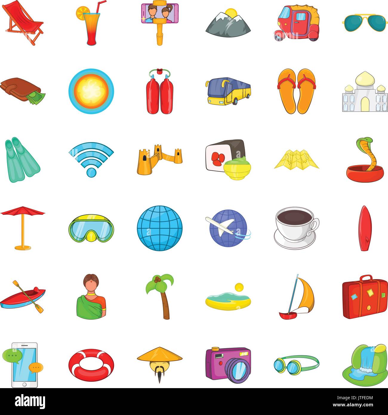 Hiking icons set, cartoon style Stock Vector Image & Art - Alamy