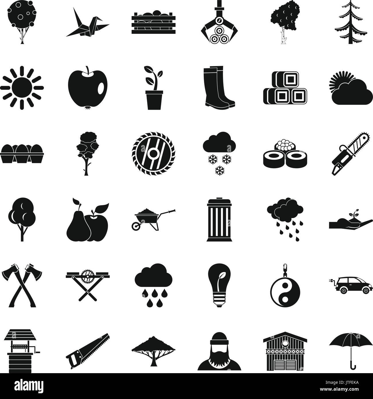 Garden tree icons set, simple style Stock Vector Image & Art - Alamy