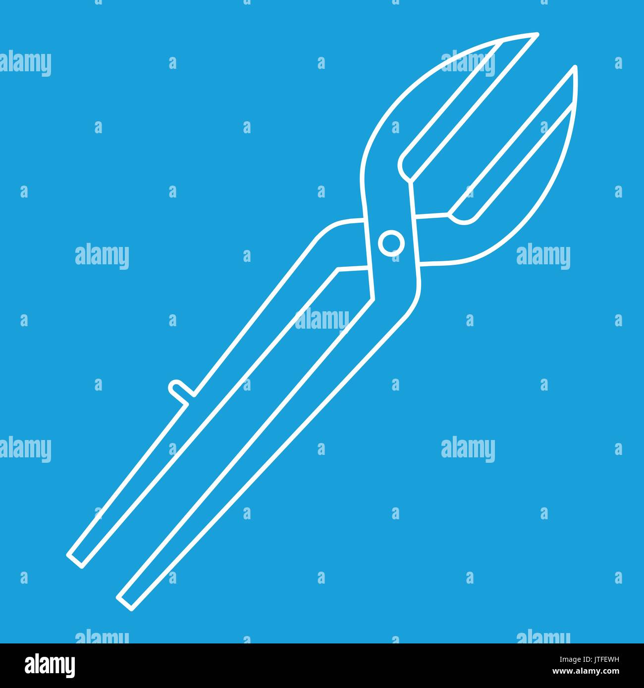 Metal scissors icon outline Stock Vector