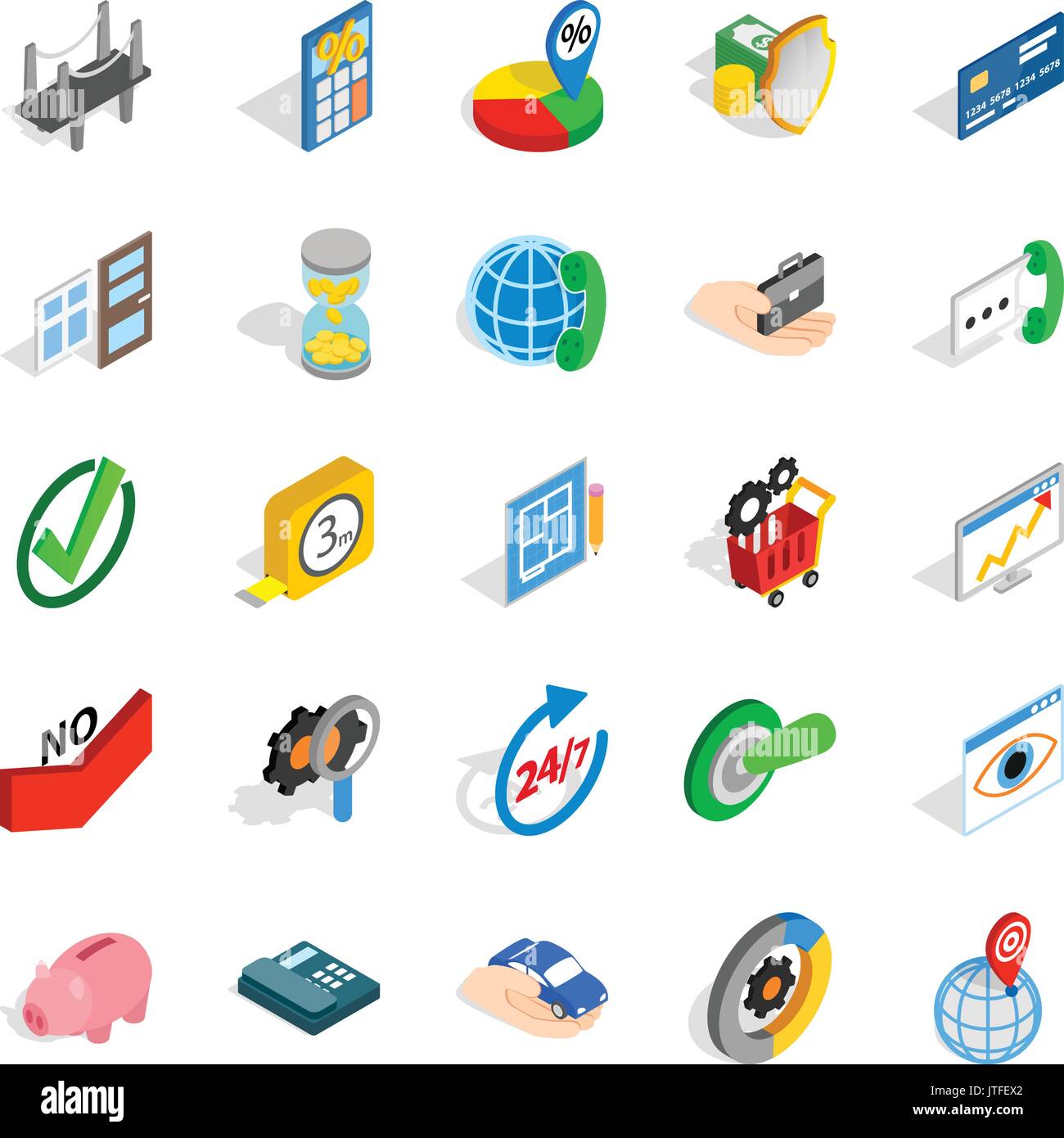 Concept icons set, isometric style Stock Vector
