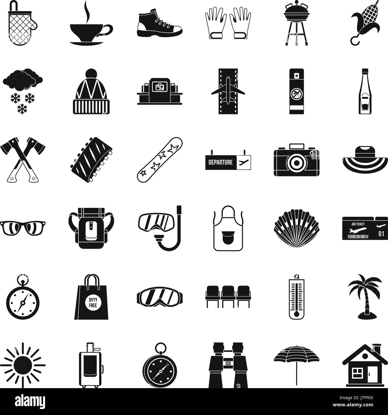 Summer vacation icons set, simple style Stock Vector Image & Art - Alamy
