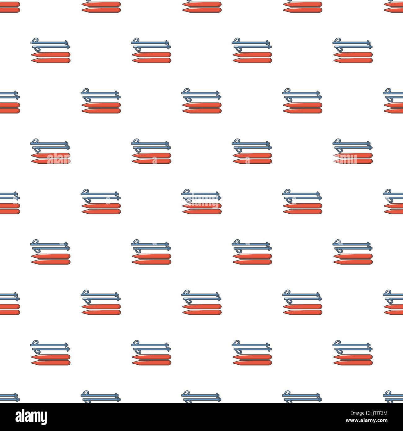 Ski and sticks pattern seamless Stock Vector
