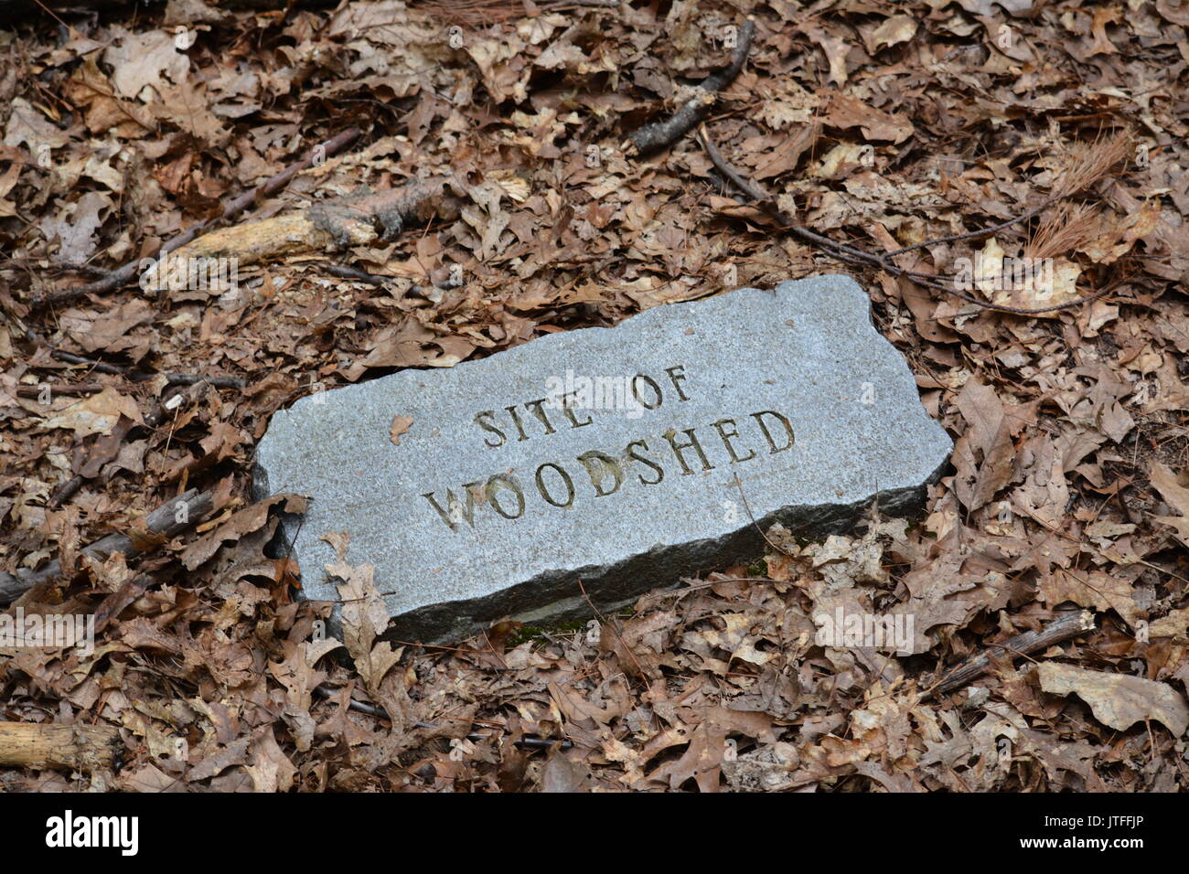 Transcendentalist Henry David Thoreau's Walden Pond and Cabin site in Concord, Massachusetts Stock Photo