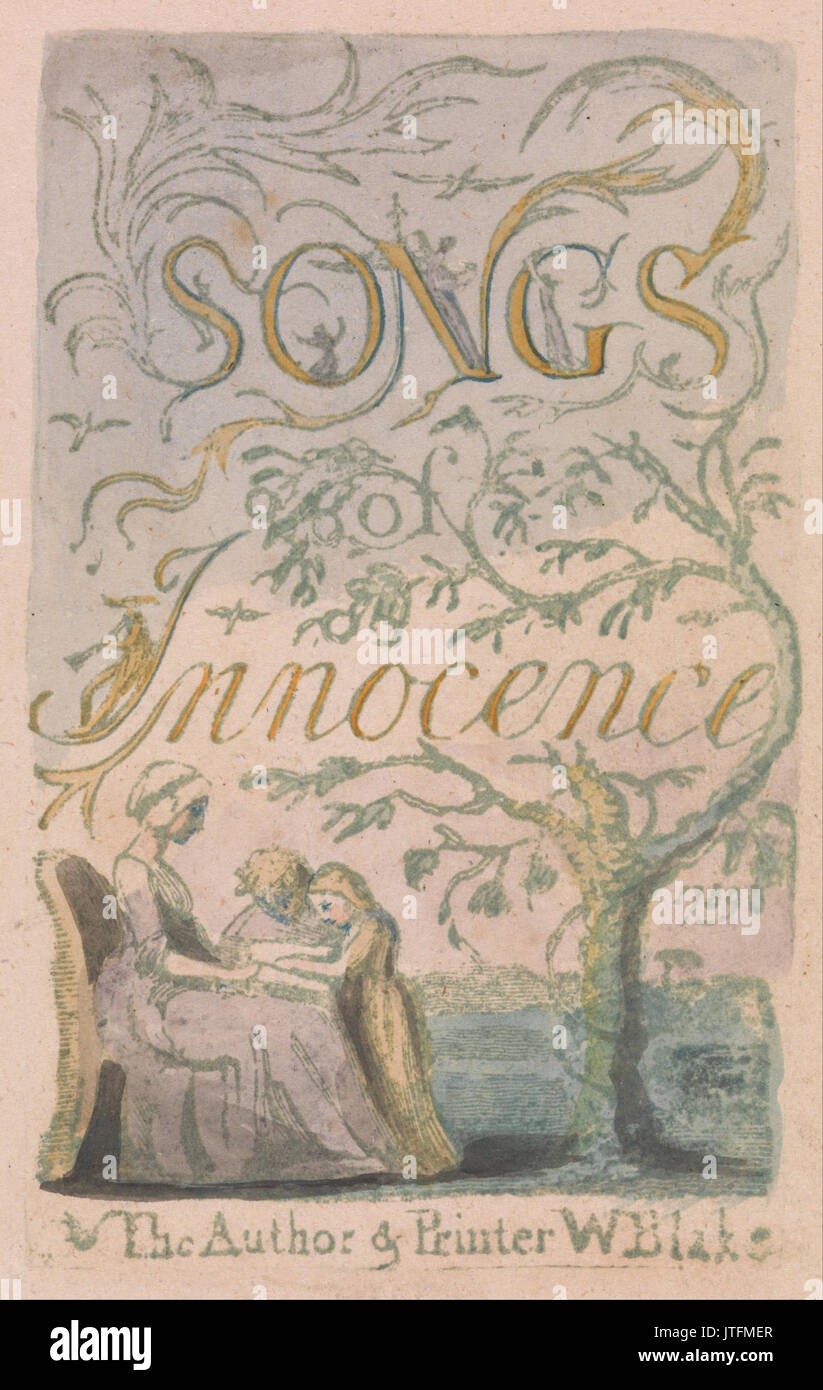 William Blake Songs of Innocence and of Experience, Plate 2, Innocence Title Page (Bentley 3