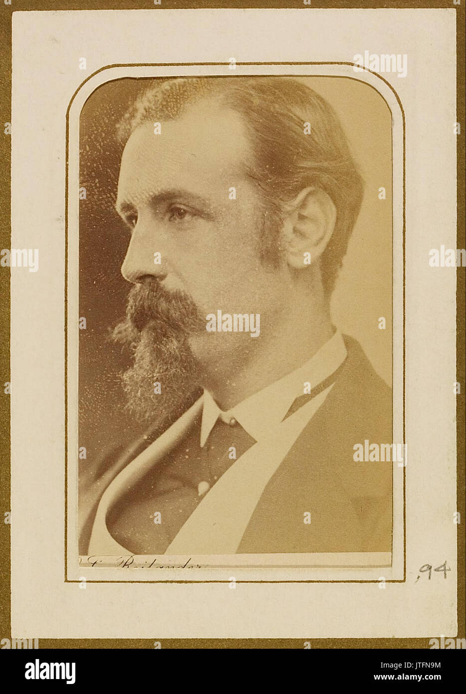 Oscar Gustave Rejlander (British, born Sweden   (Unidentified Man with a Vandyke Beard in Profile) Stock Photo