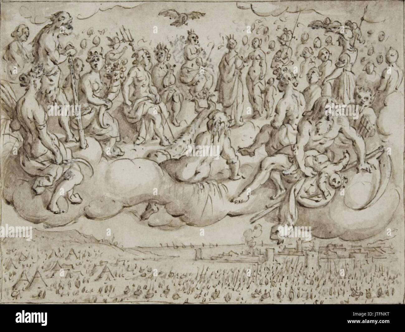 Olympus gods painting hi-res stock photography and images - Alamy