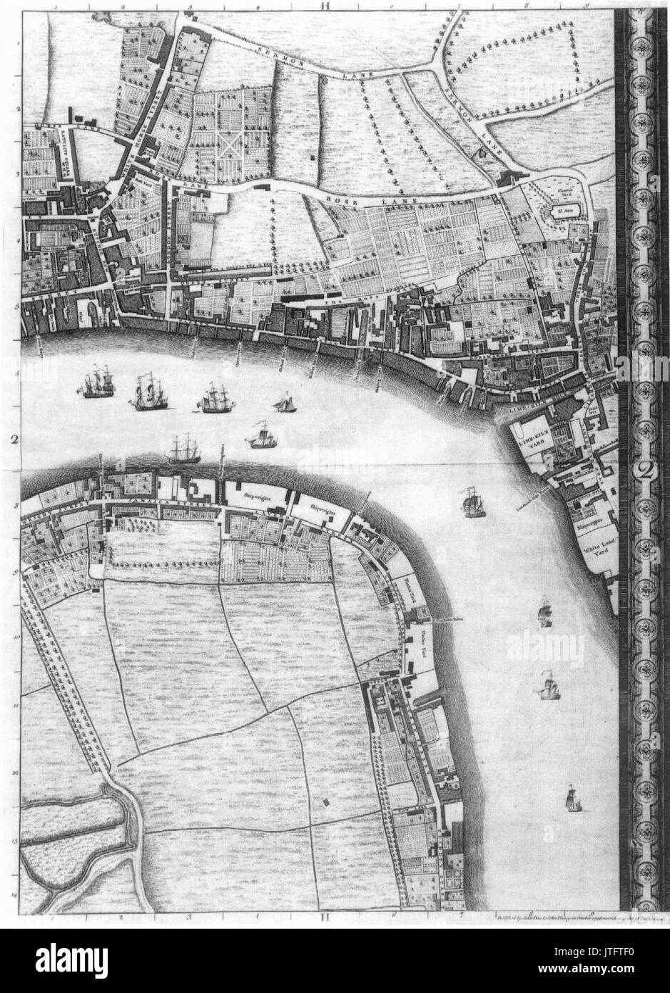 Roque Map Georgian london map hi-res stock photography and images - Alamy