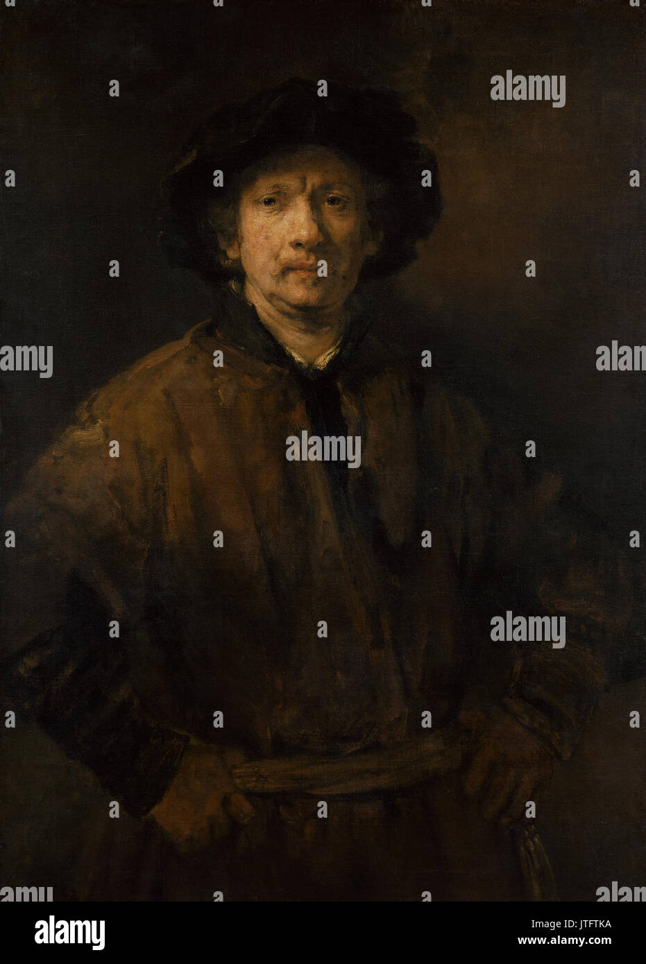 Rembrandt Harmenszoon van Rijn   Large Self Portrait Stock Photo