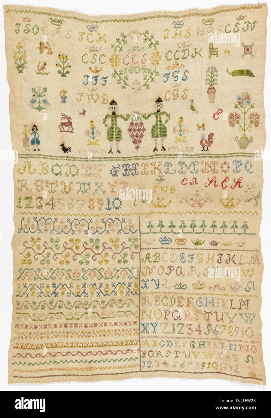 Embroiderd Sampler Embroidered sampler hi-res stock photography and images - Alamy