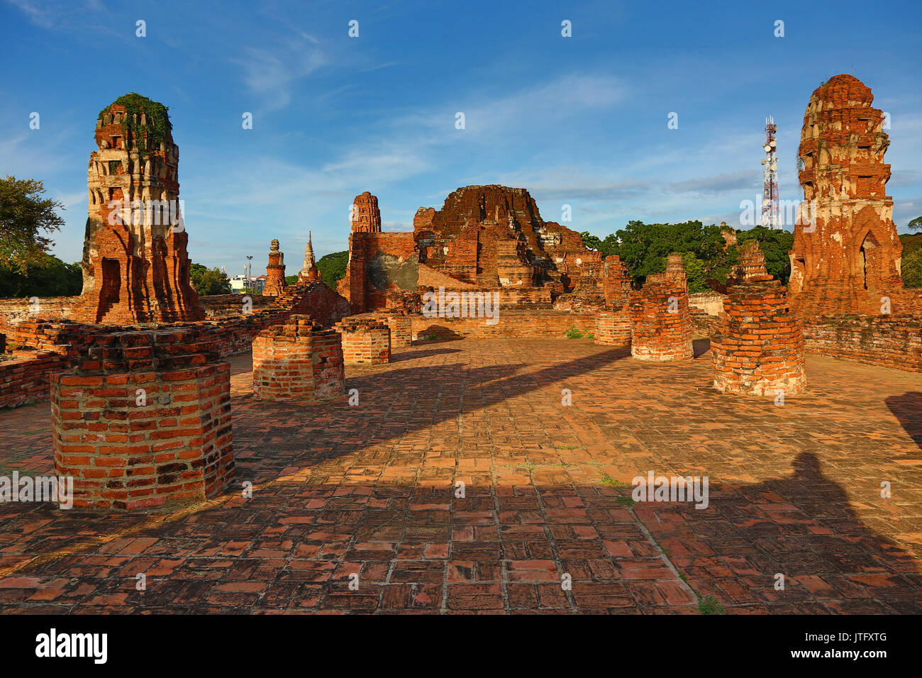 Ruins of Wat Mahathat Temple, Ayutthaya, Thailand Stock Photo