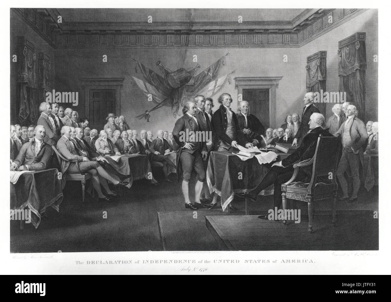 United states map 1776 hi res stock - The Declaration Of Independence Of The United States Of America July JTFY31 