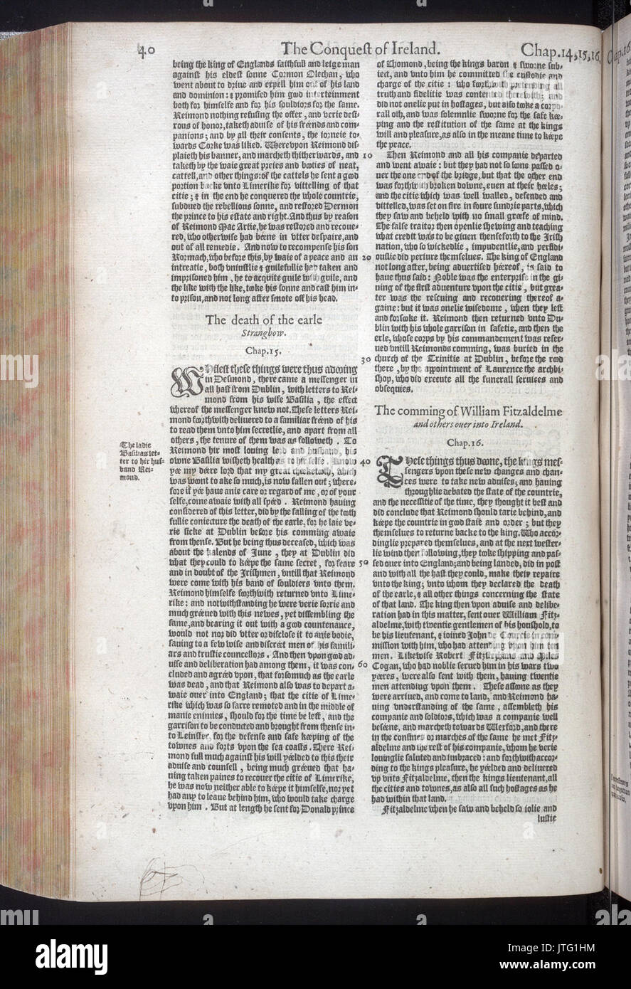 The Chronicles of England, Scotland and Ireland, Holinshed, 1587   0576 Stock Photo
