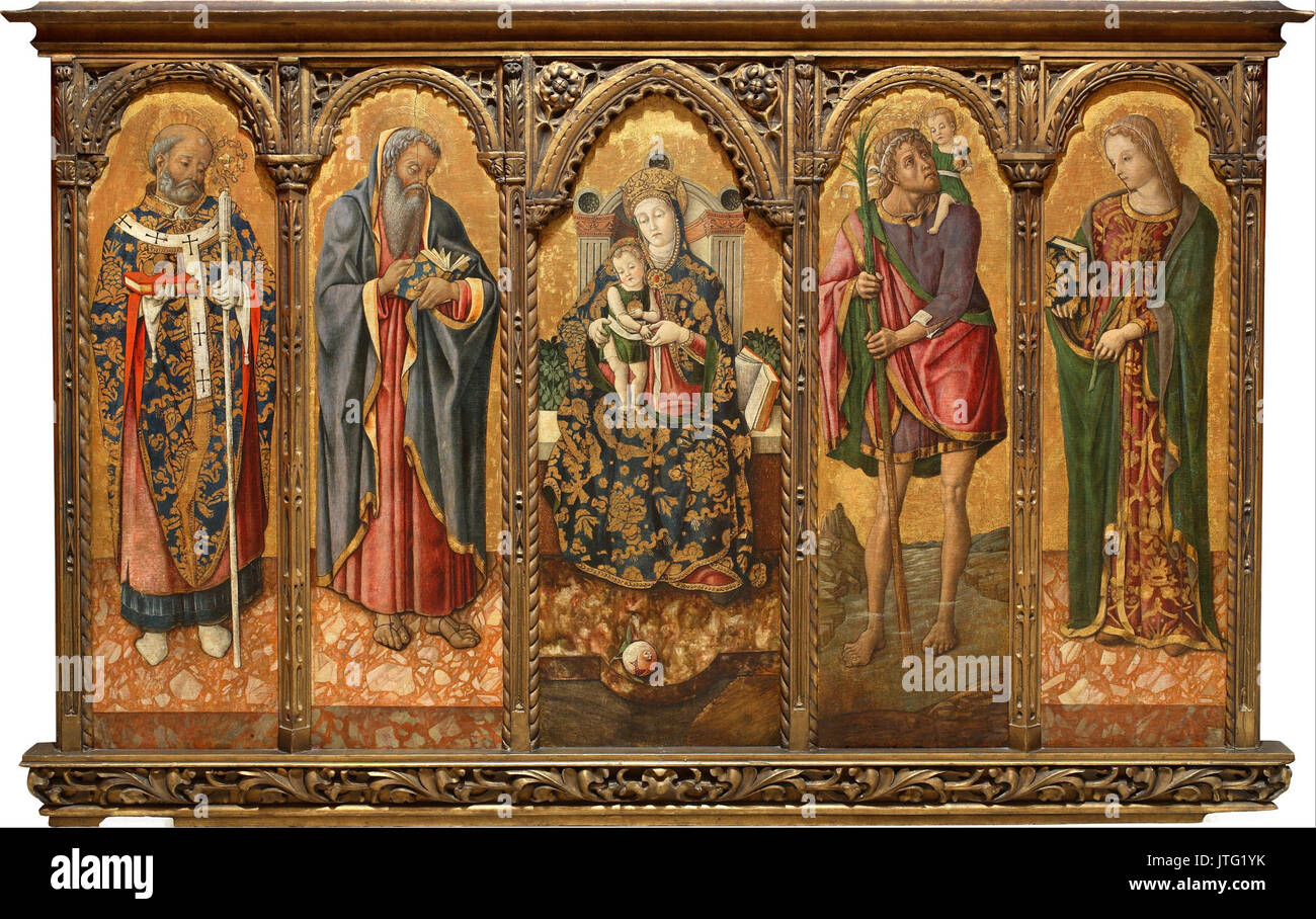 Vittore Crivelli   Madonna and Child with Saints Stock Photo