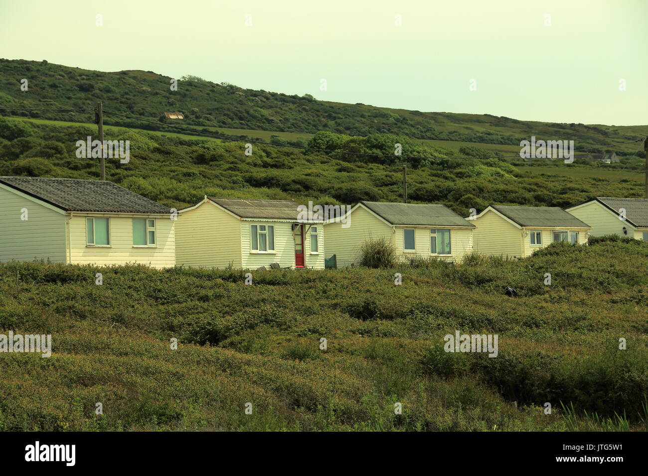 Chalets,West Bexington,Dorset,UK Stock Photo Alamy