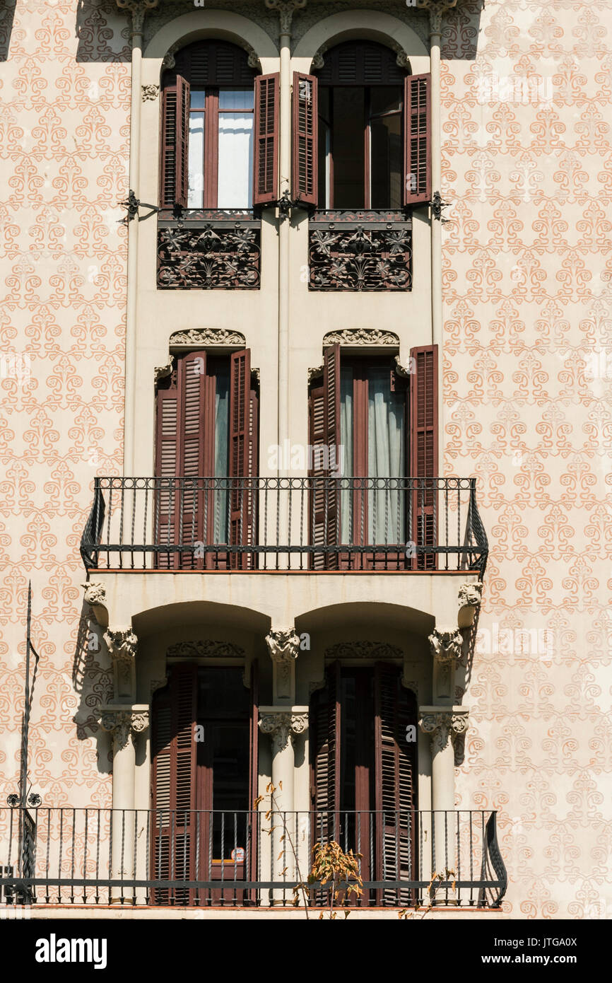 Casa Fargas, 47 Rambla de Catalunya, by Enric Sagnier i Vilavecchia, 1902-04. An example of the architect's mature Modernista period Stock Photo