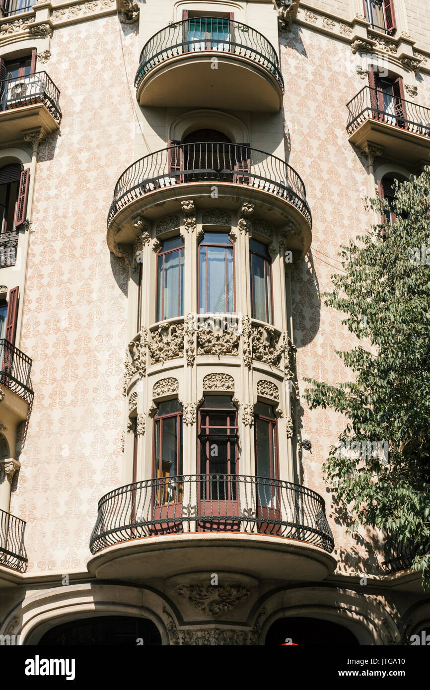 Casa Fargas, 47 Rambla de Catalunya, by Enric Sagnier i Vilavecchia, 1902-04. An example of the architect's mature Modernista period Stock Photo