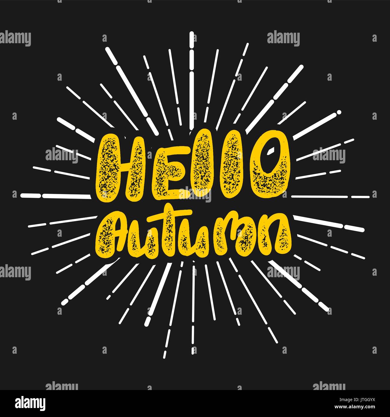 Banner hello autumn lettering Stock Vector