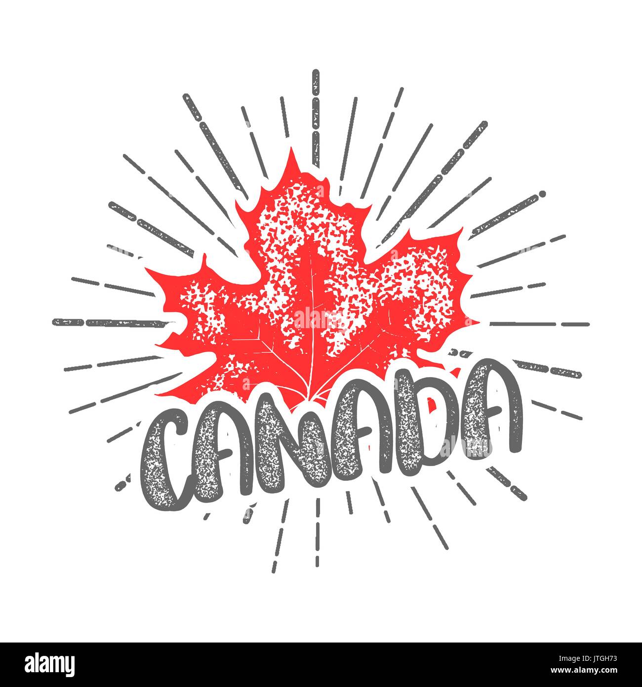 Thanksgiving day in Canada maple leaf stamp Stock Vector