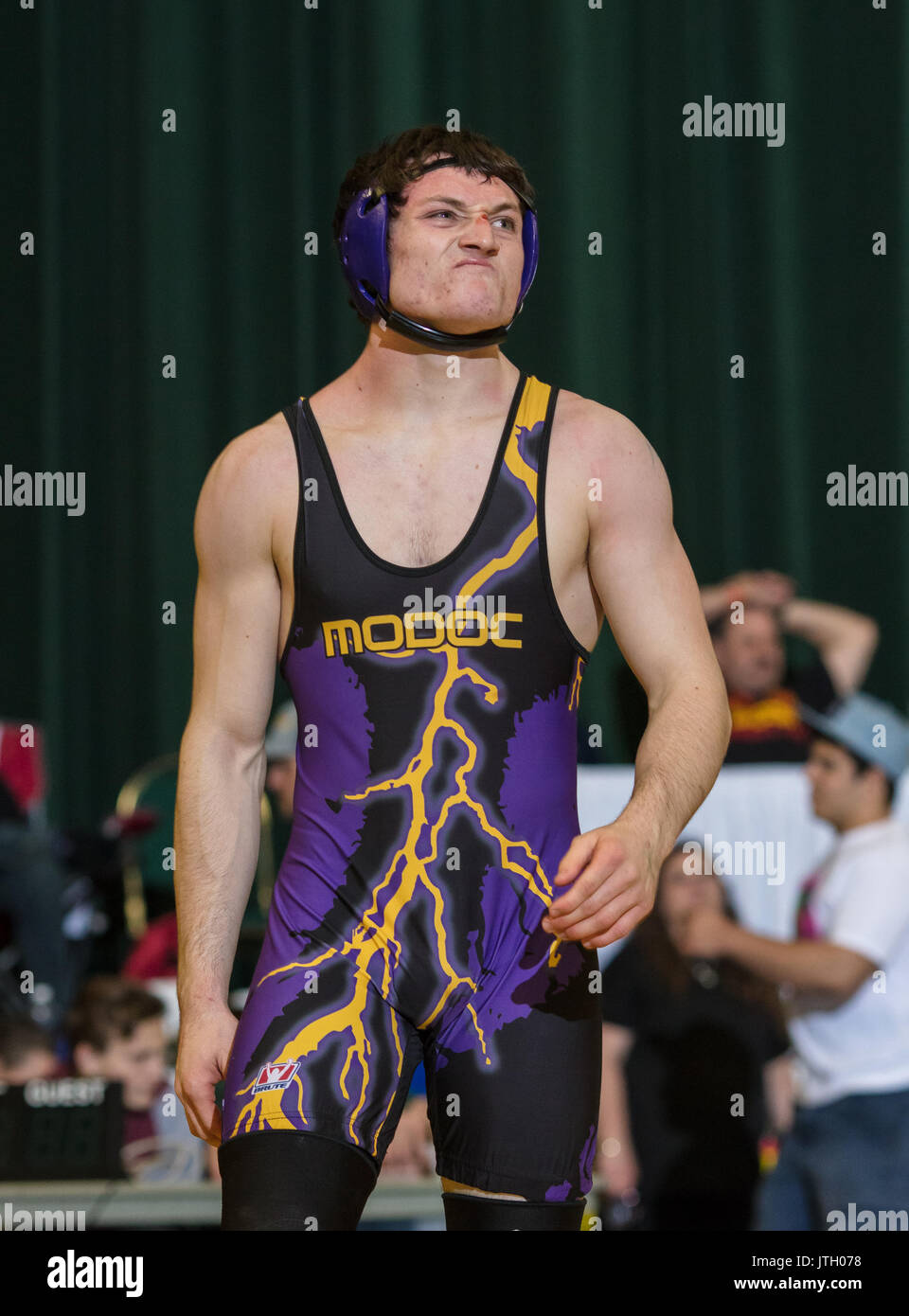 Wrestling action at the Masters Tournament in Redding, California Stock