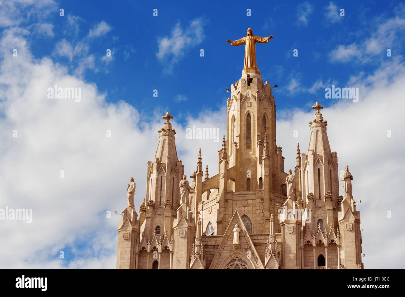 Temple Of The Sacred Heart Of Jesus On Tibidabo Mountain Barcelona
