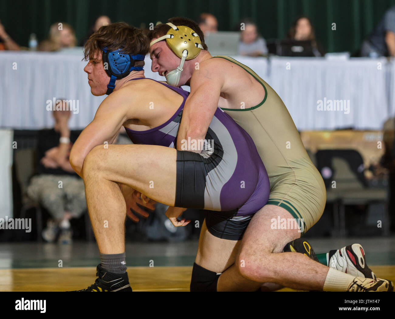 Wrestling action at the Masters Tournament in Redding, California Stock
