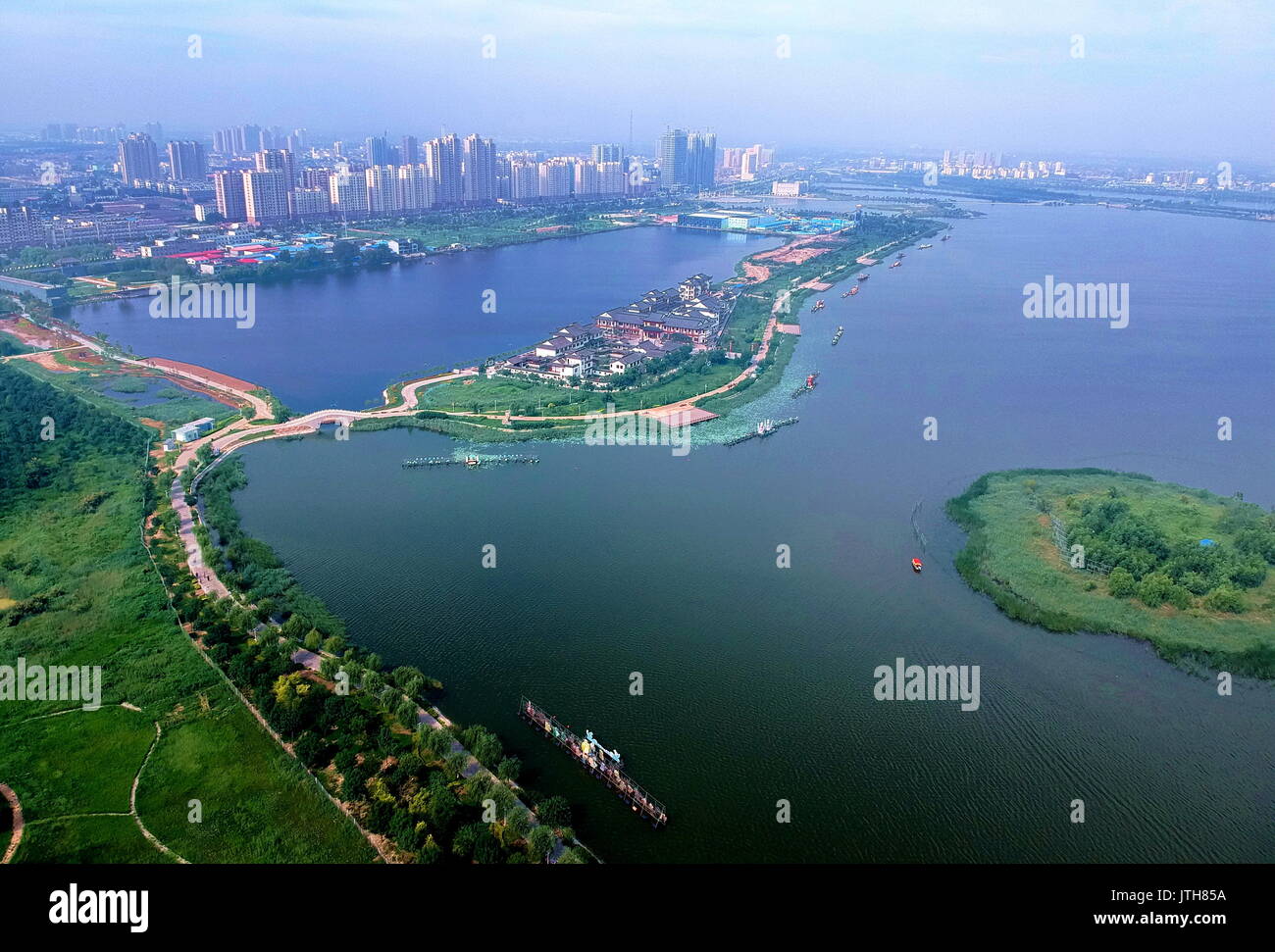 Hengshui. 9th Aug, 2017. Aerial photo taken on Aug. 9, 2017 shows the ...