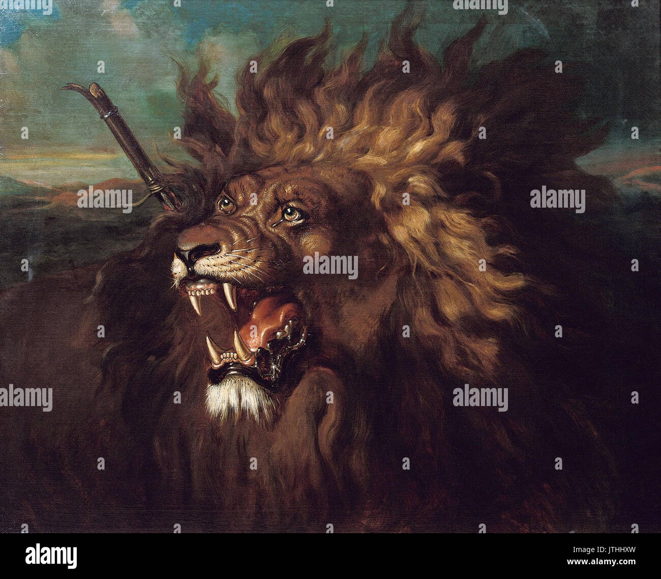 Raden Sarief Bustaman Saleh Wounded Lion Stock Photo Alamy
