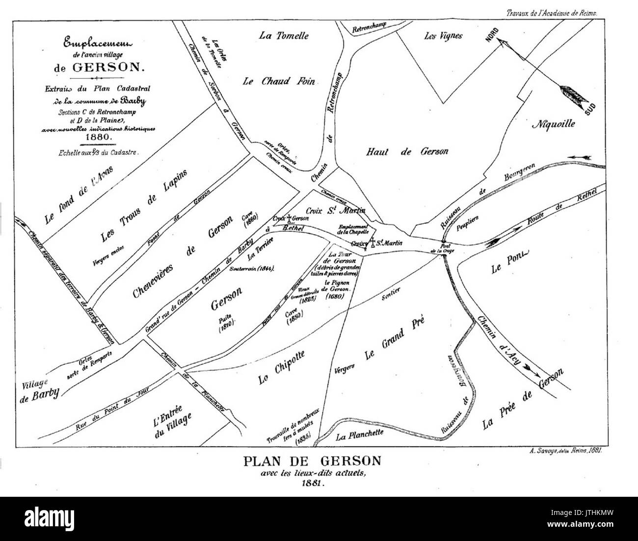 Plan cadastral de Gerson 1881 Stock Photo Alamy