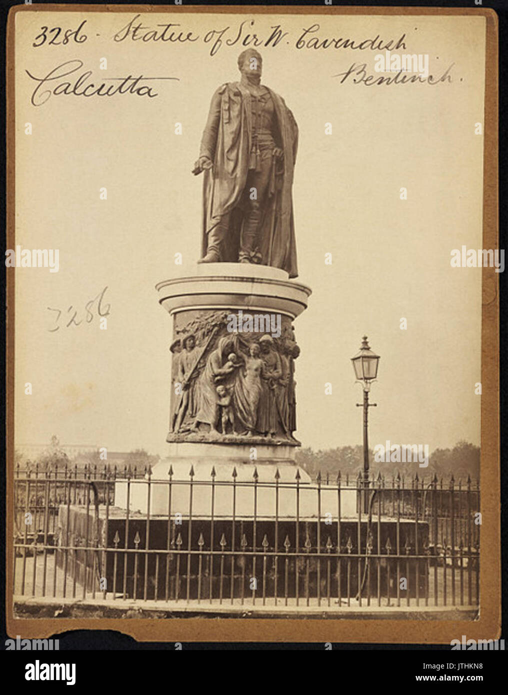 Statue of Sir W. Cavendish Bentinck in Calcutta by Francis Frith Stock Photo