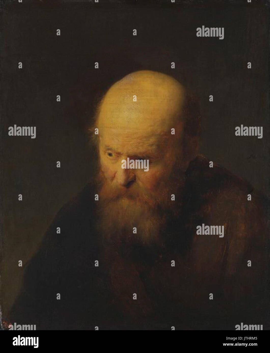 Rembrandt Portrait of a Bald Old Man Stock Photo - Alamy