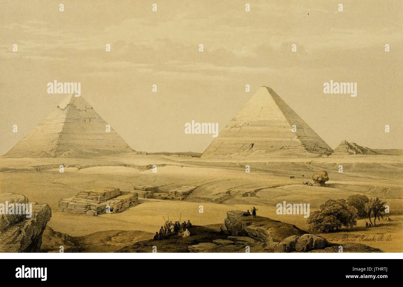 Pyramids of Geezeh David Roberts Stock Photo