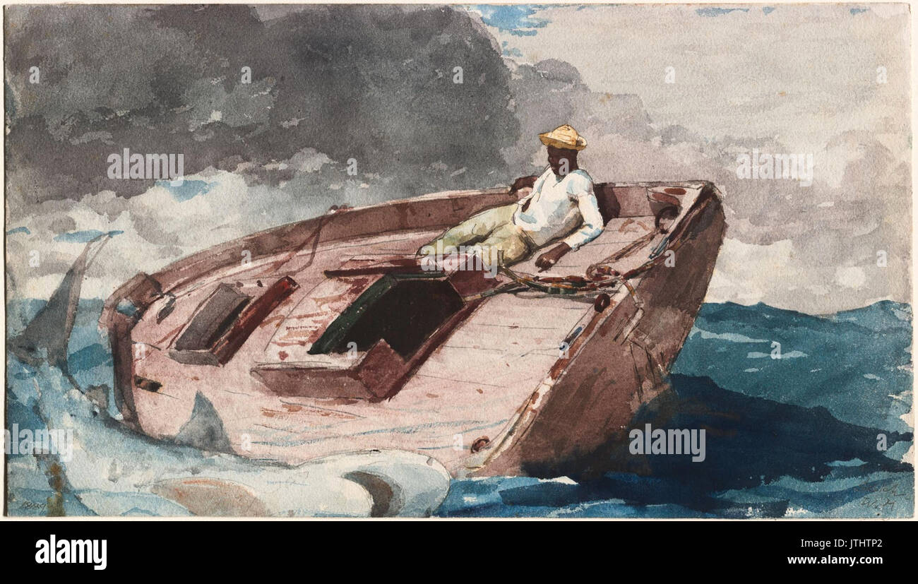 Winslow Homer   The Gulf Stream (watercolour) Stock Photo