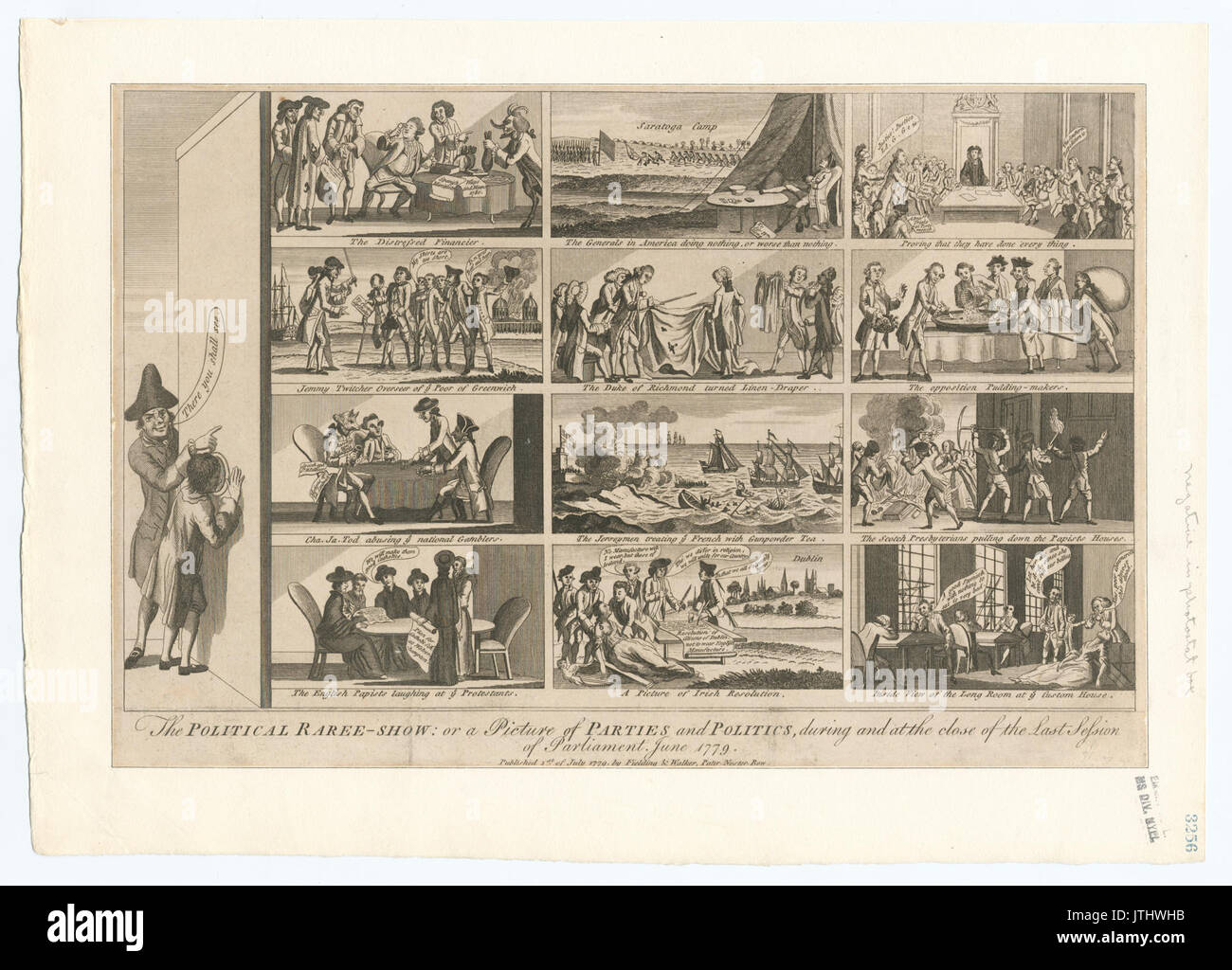 The political raree show, or a picture of parties and politics, during and at the close of the last session of Parliament, June 1779 (NYPL Hades 269267 EM3256) Stock Photo
