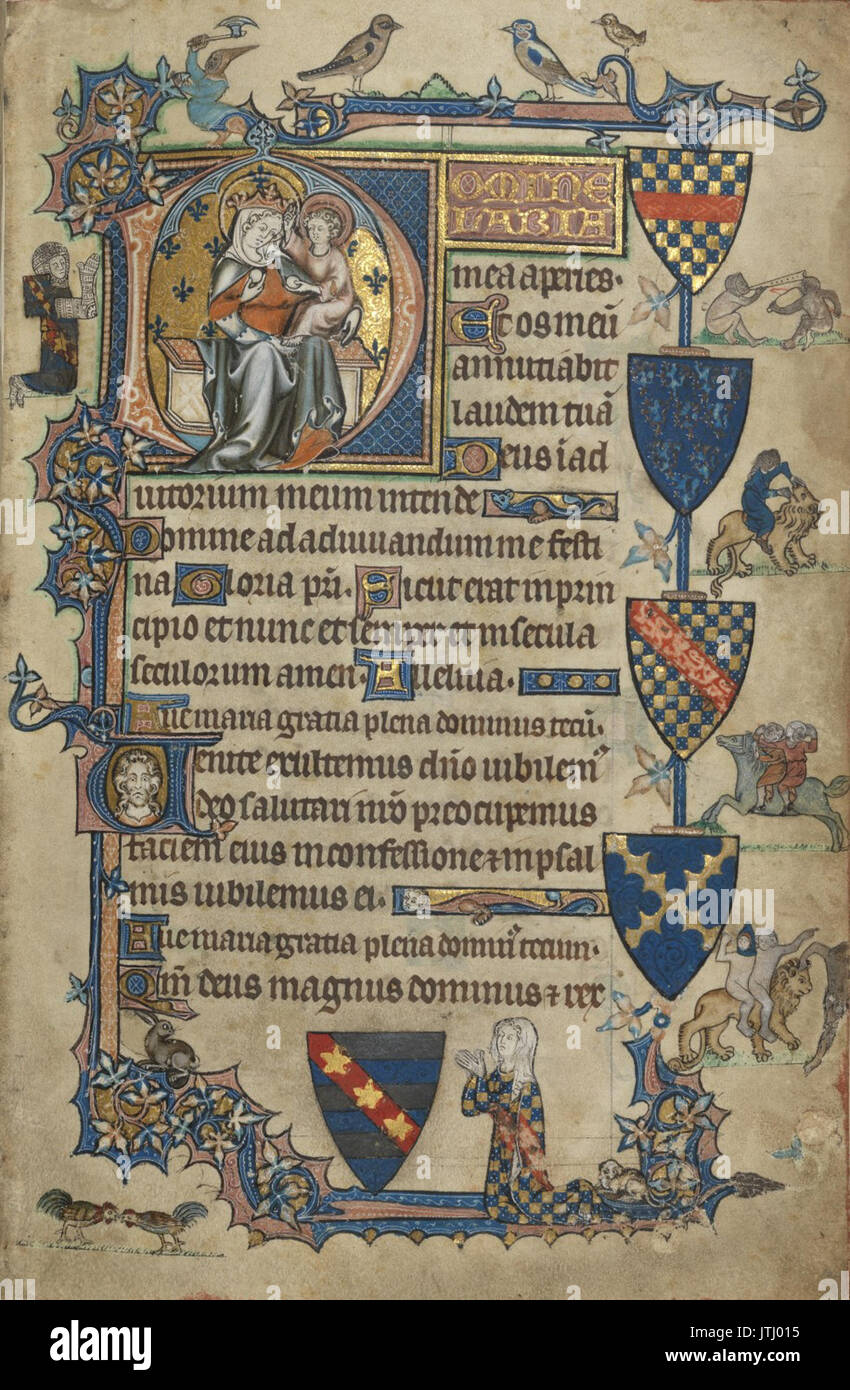 Pabenham Clifford Hours   Fitzwilliam Ms242 f3r (beginning of Virgin Hours) Stock Photo