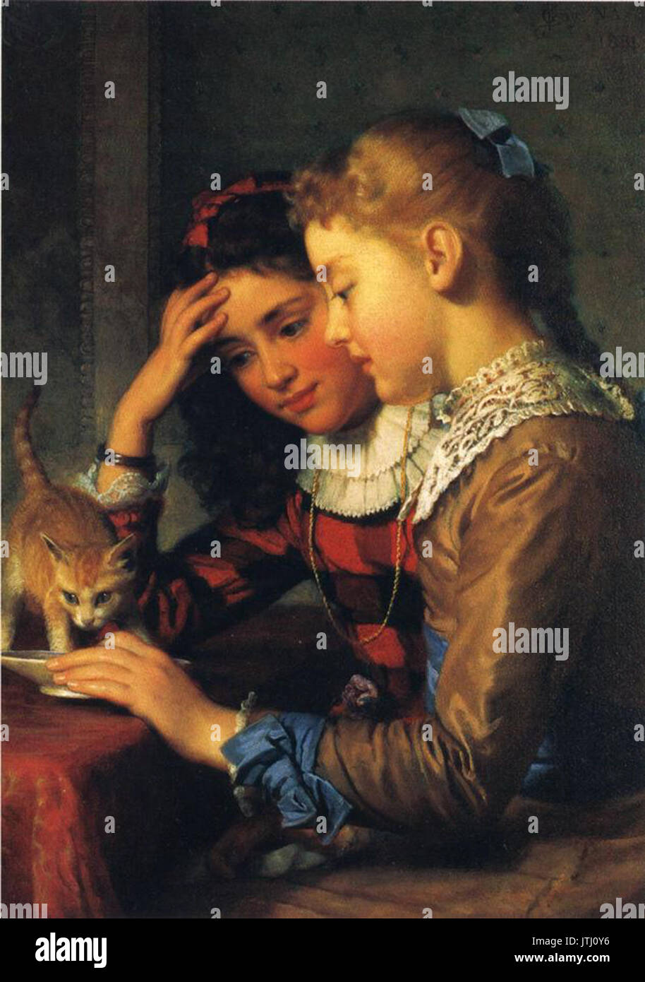 Seymour Joseph Guy, 1881   The new arrival Stock Photo