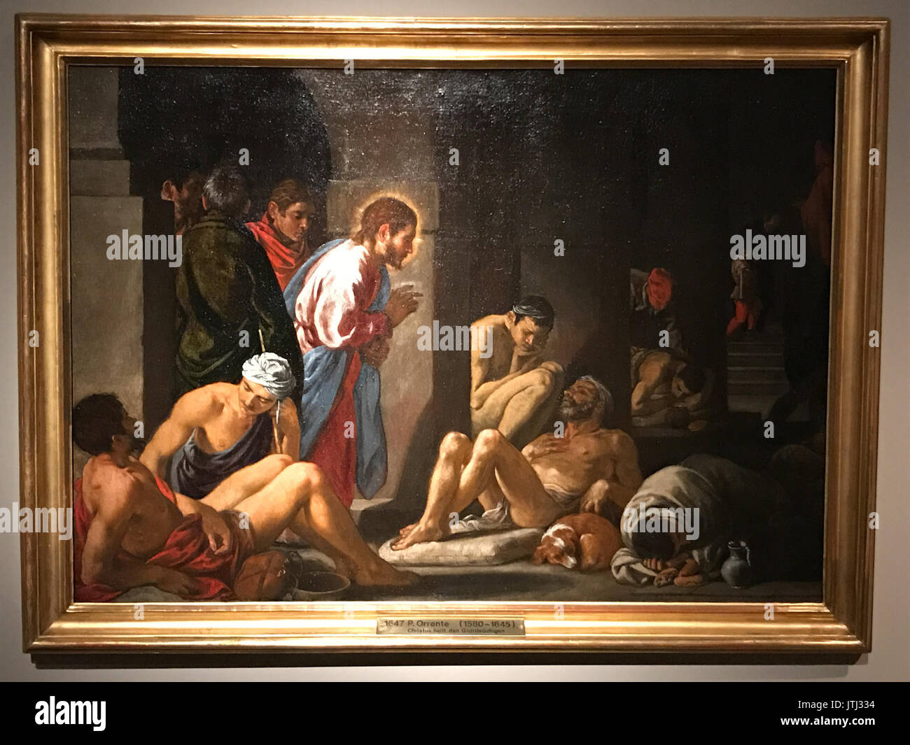 Pedro Orrente   Christ Healing the Sick at the Pool of Bethesda   KHM Vienna Stock Photo