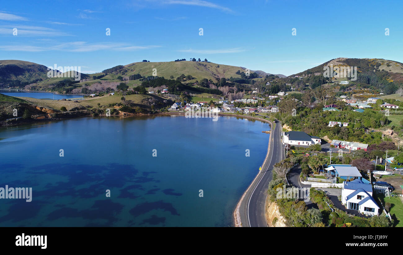 Portobello, Otago Peninsula, Dunedin, South Island, New Zealand drone