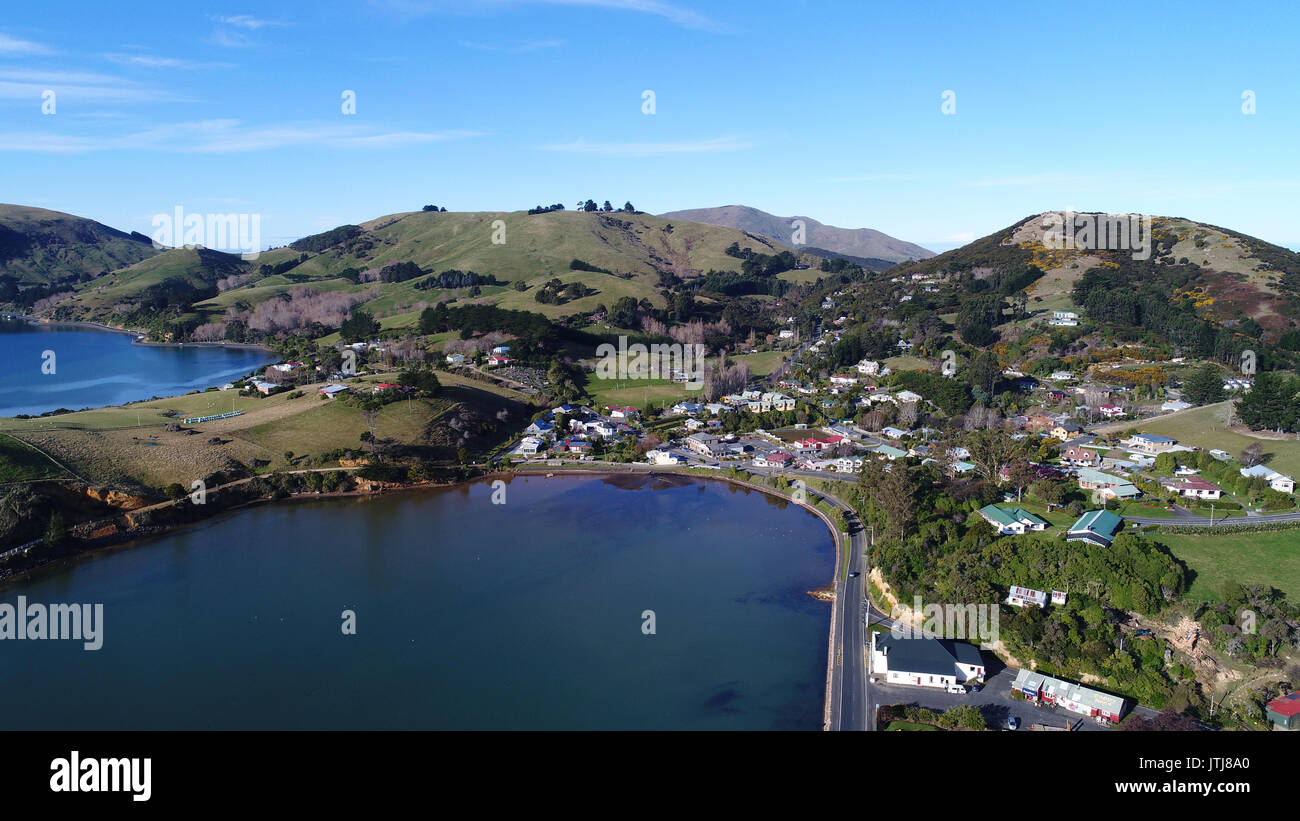 Portobello, Otago Peninsula, Dunedin, South Island, New Zealand drone