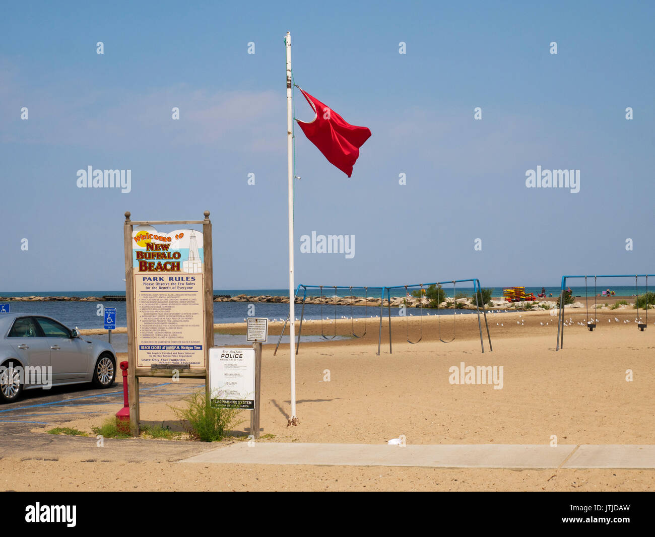 List of rules and red flag indicating hazardous swimming conditions ...