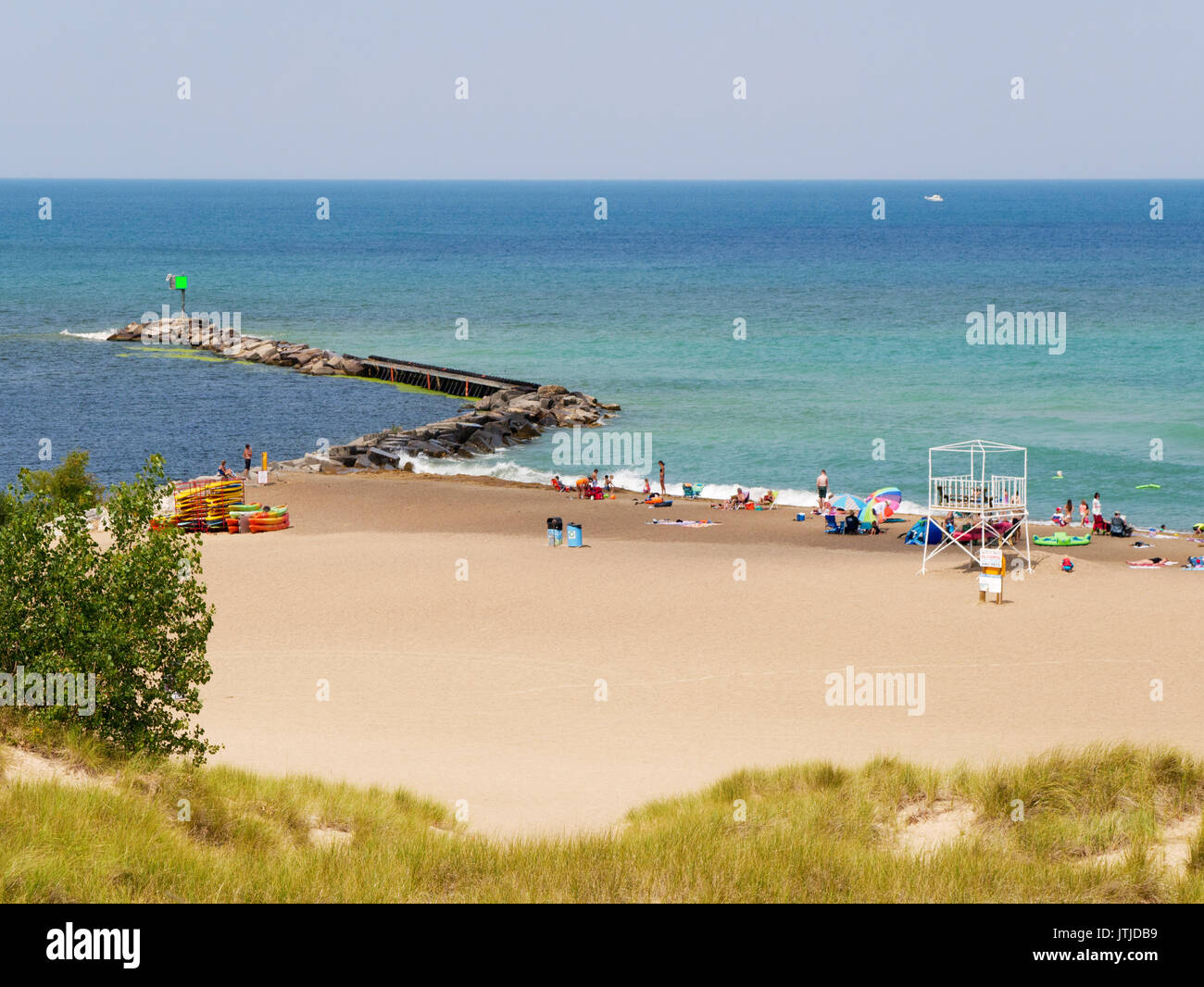 Lake Michigan beach at New Buffalo, Michigan Stock Photo Alamy