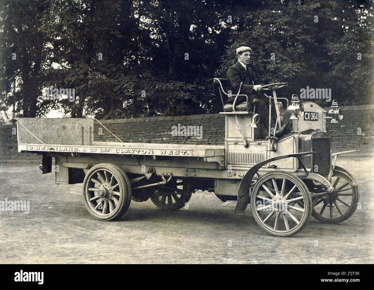 Old motor truck, wagon, Clayton West, Yorkshire, historic archive photograph Stock Photo